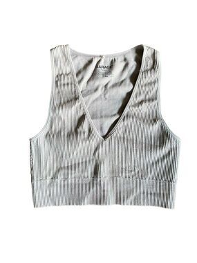 Garage Taupe Plunge V-Neck Cropped Tank Top Size XS